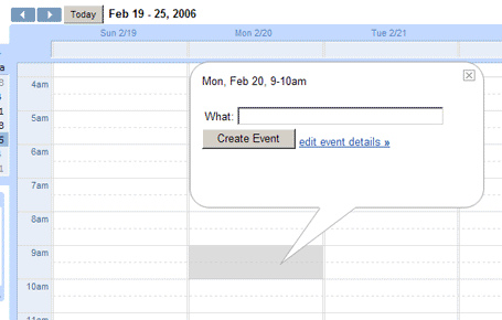 бета-версия Google Calendar CL2